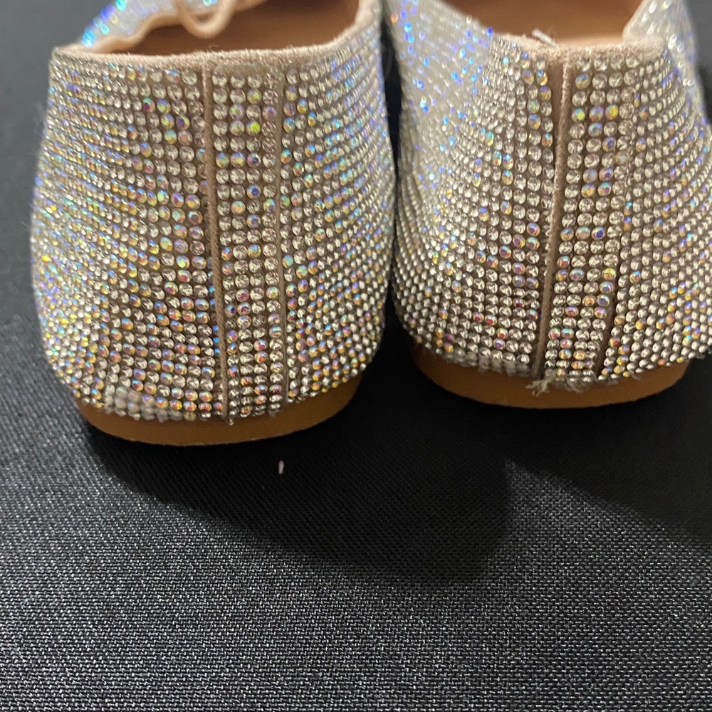MATISSE WO SIZE 8 Iridescent silver beaded slip on loafer shoe bow accent clean - Picture 8 of 10
